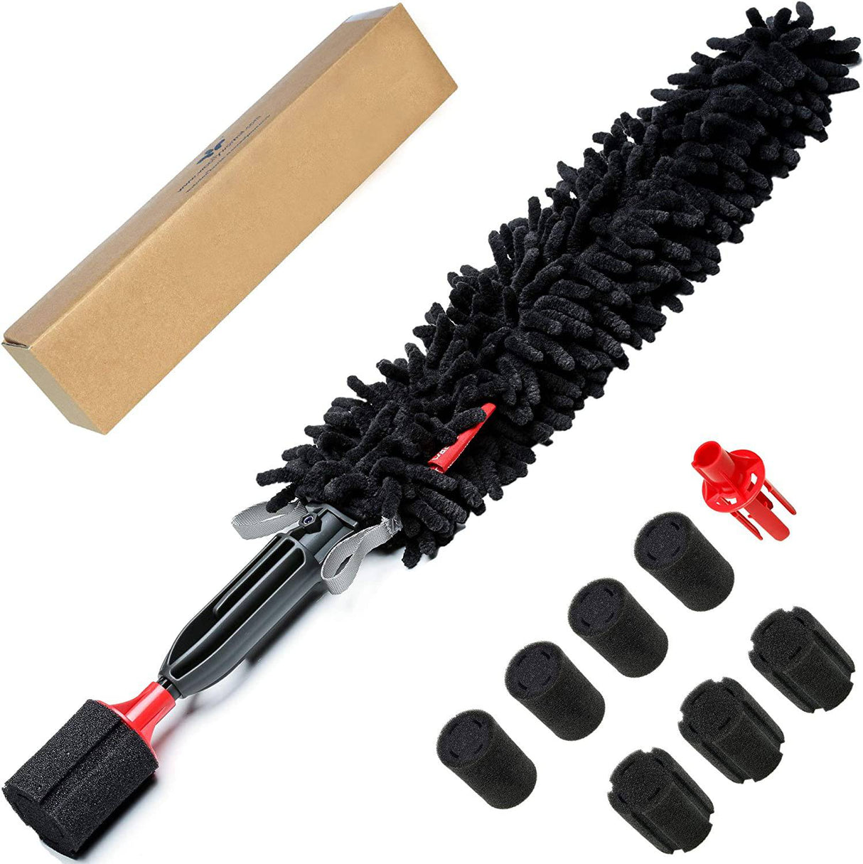 WOOLLYWORMIT Kit de detalles para cepillos de ruedas para autos - Kit de lavado de autos para tuercas de llanta y limpiador de ruedas - Kit de limpieza para autos - Suministros de limpieza para autos - Juego de cepillos para lavado de autos