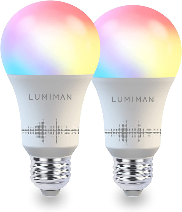 LUMIMAN Bombillas inteligentes, luces LED Wi-Fi, multicolor y