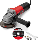 PROMAKER  Amoladora angular de 6,5 amperios, 4-1/2 pulgadas con una muela abrasiva, herramienta amoladora con dos (2) escobillas de carbón adicionales, amoladora angular para cortar metal (115 mm) 750 W. PRO-ES750. - DIGVICE MX