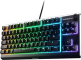 SteelSeries Apex 3 TKL RGB - Teclado para juegos - Factor de forma compacto sin llave - Iluminación RGB de 8 zonas - IP32 resistente al agua y al polvo - Interruptor de juego silencioso - Anti-ghosting de grado de juego