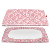 MOONSEA - Funda para colchón Pack and Play, sábanas acolchadas ajustables para niña, sábanas suaves y transpirables para parque de juegos de 39 x 27 x 5 pulgadas, se adapta a Graco Play Yards y colchón plegable (estrella rosa) - DIGVICE MX