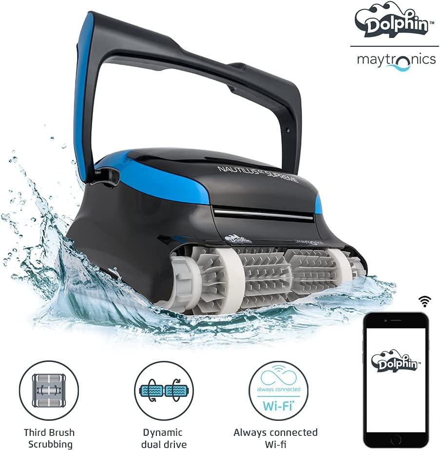 Limpiador robótico para piscinas Dolphin Nautilus CC Supreme operado por Wi-Fi