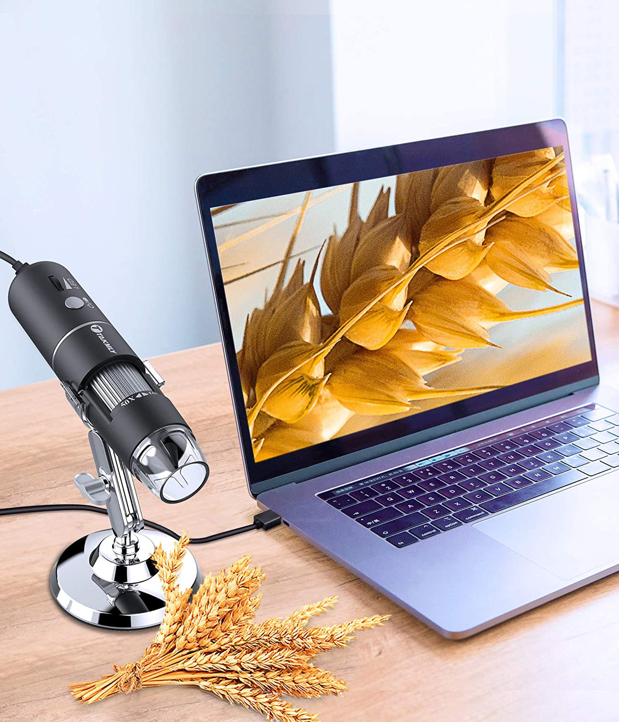 T TAKMLY Microscopio digital inalámbrico de mano USB HD Cámara de inspección 50x-1000x Ampliación con soporte Compatible con iPhone, iPad, Samsung Galaxy, Android, Mac, computadora con Windows