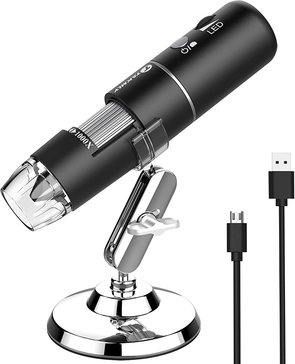 T TAKMLY Microscopio digital inalámbrico de mano USB HD Cámara de inspección 50x-1000x Ampliación con soporte Compatible con iPhone, iPad, Samsung Galaxy, Android, Mac, computadora con Windows