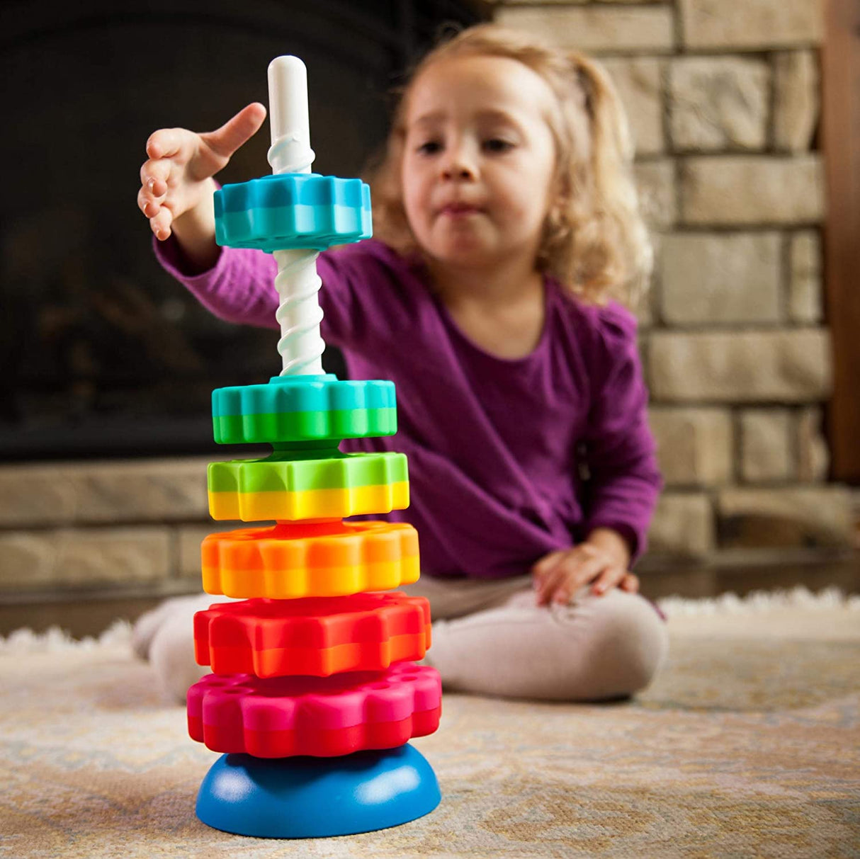 Fat Brain Toys Spinagain Kids Juguete apilable FA110-1