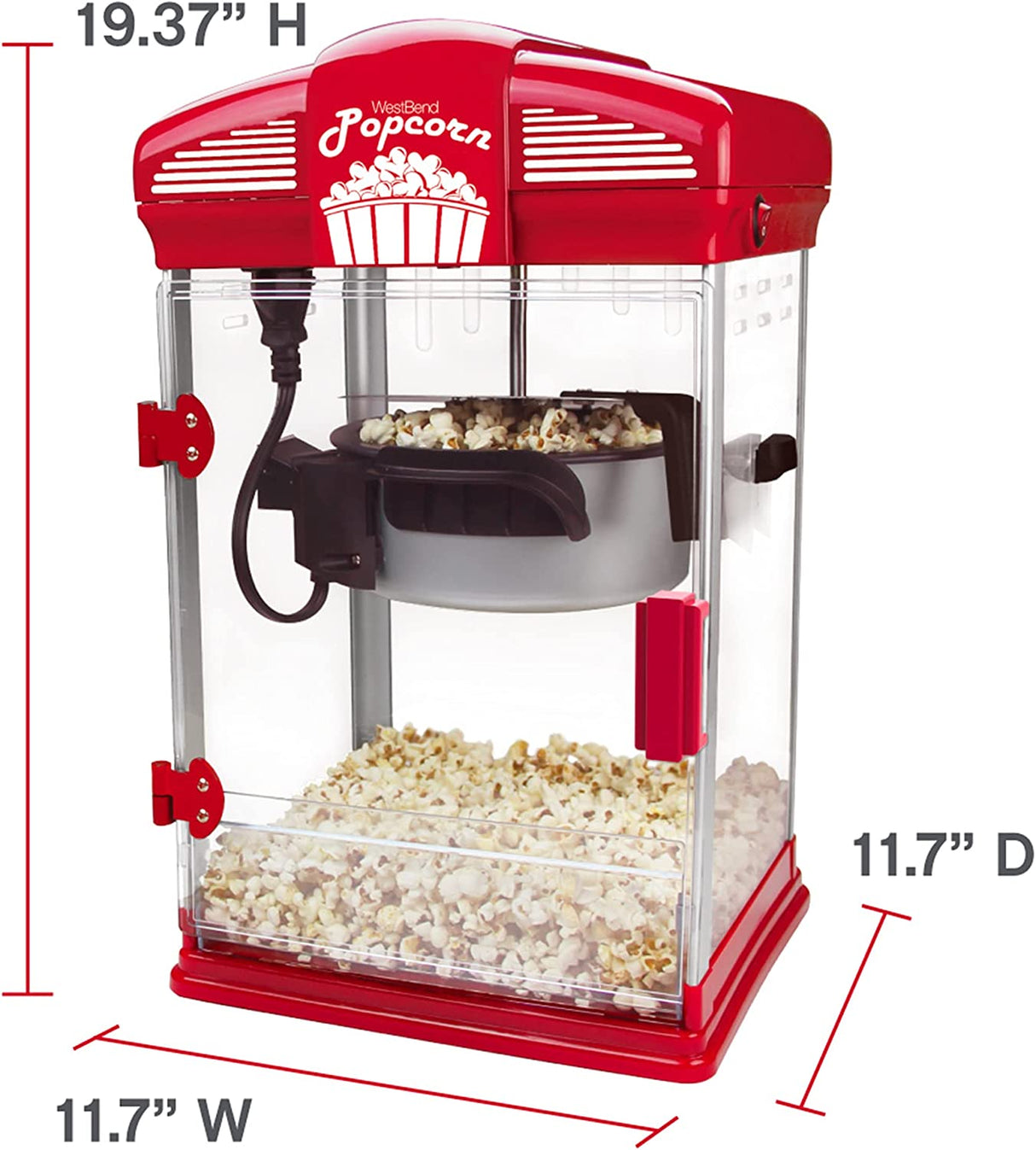 West Bend Stir Crazy Movie Theater Popcorn Popper, máquina para hacer palomitas de maíz gourmet