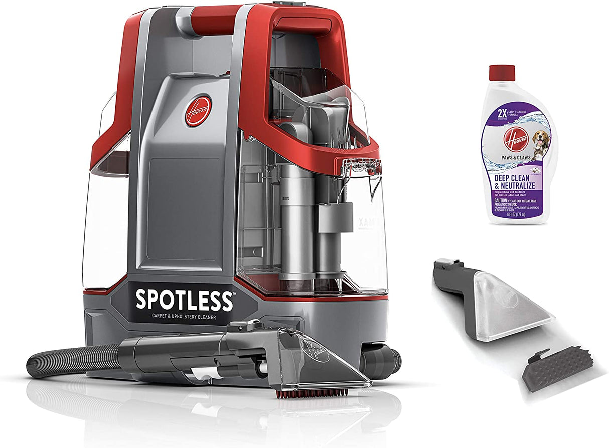Hoover Spotless - Limpiador portátil para alfombras y tapicería, FH11300PC, rojo