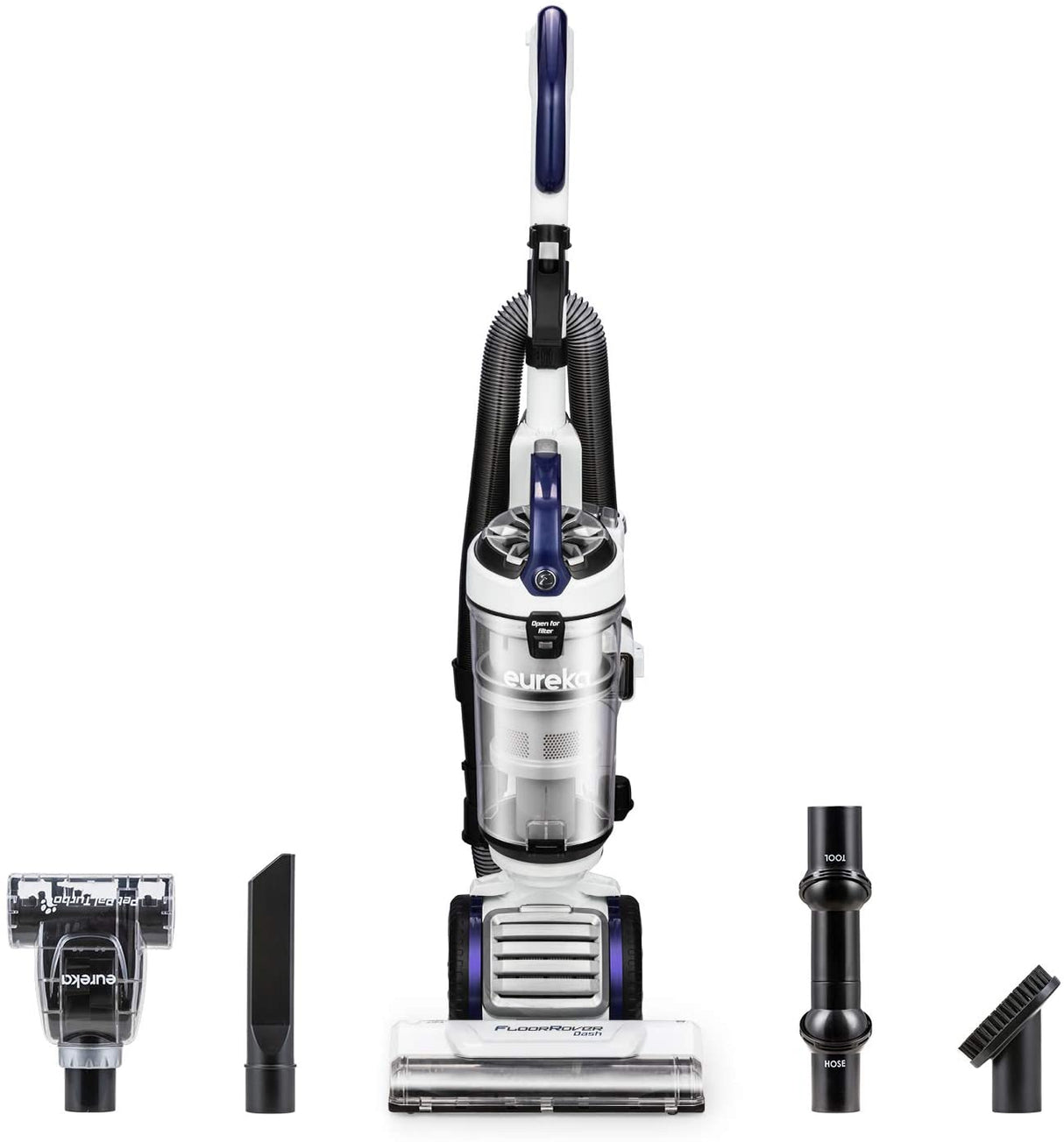 Eureka FloorRover Aspiradora vertical sin bolsa para mascotas, sello de succión, dirección giratoria para alfombras y pisos duros Deep Ocean - DIGVICE MX