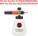 Cañón de espuma MJJC con conector rápido de 1/4 pulgadas, lanza de espuma de nieve ajustable, espuma gruesa, también apto para Karcher K1700 K1800 (Pro)