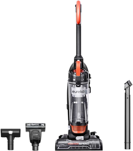 Eureka PowerSpeed Aspiradora vertical potente y liviana para alfombras y pisos duros, foco turbo con herramienta para mascotas, naranja - DIGVICE MX