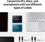 SAMSUNG T5 SSD portátil 1TB - Hasta 540MB/s - Unidad externa de estado sólido USB 3.1, negra (MU-PA1T0B/AM)