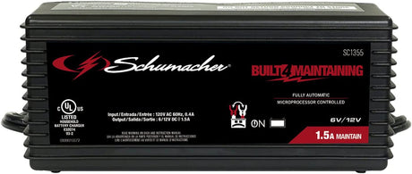 Schumacher SC1355 Arrancador de batería completamente automático - 1.5 Amp, 6/12V - Para baterías de automóviles, deportivas o marinas