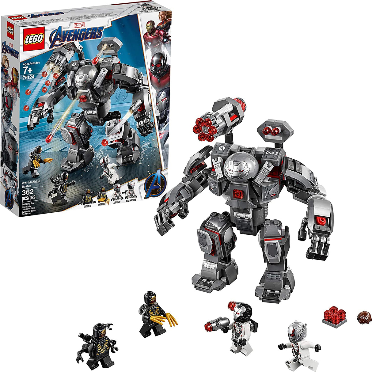 Lego Marvel Vengadores War Machine Buster 76124 362 Piezas