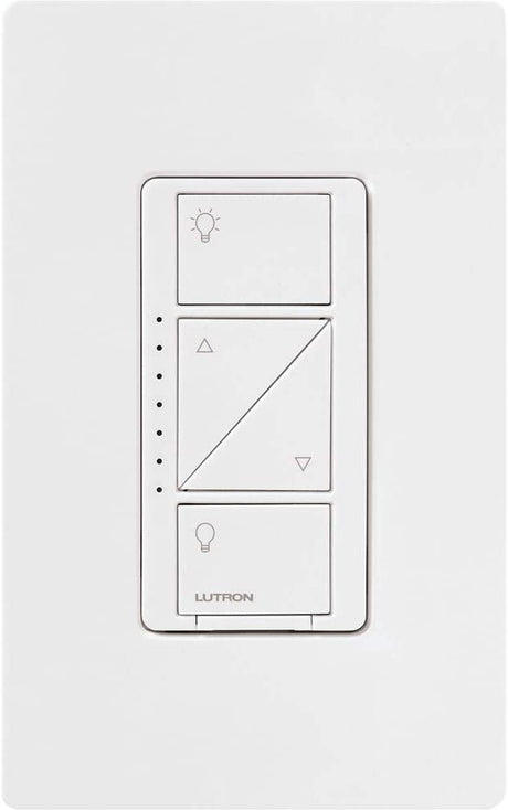 Lutron Caseta Smart Home Dimmer Switch, funciona con Alexa, Apple HomeKit y Google Assistant | para bombillas LED, bombillas incandescentes y bombillas halógenas | PD-6WCL-WH | Blanco - DIGVICE MX
