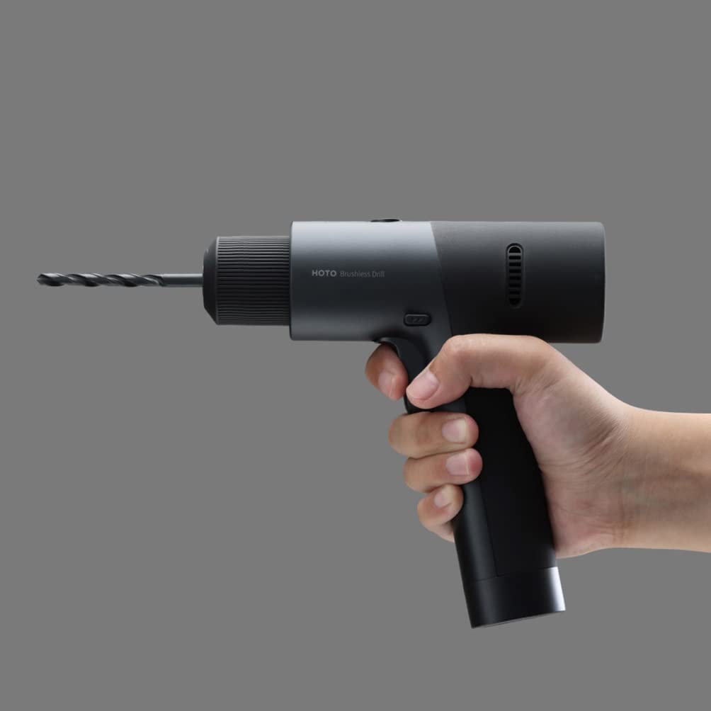 HOTO Taladro inalámbrico sin escobillas de 12 V, pantalla LED, 30 engranajes de precisión, 2 modos de trabajo, batería de 2000 mAh, par de torsión de 266 in-lbs (30 N·m), portabrocas sin llave de 3/8 pulgadas, 1400 RPM, 10 brocas, 8 brocas - DIGVICE MX