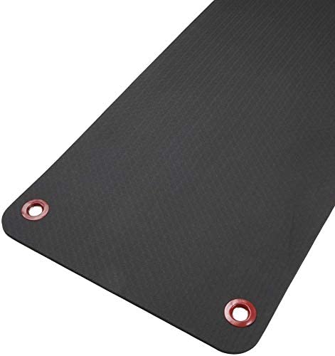 SPRI Colchoneta de ejercicios colgante, colchoneta de fitness y yoga para clases de fitness grupales, calidad de grado comercial con orificios reforzados.   56" L x 23" W x 3/8" (Black)
