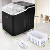 Máquina para hacer hielo portátil ULIT, máquina para hacer hielo para encimera, máquina para hacer cubitos de hielo con función de autolimpieza, hacer hielo de 26 libras en 24 horas, con cuchara para hielo y cesta (negro) - DIGVICE MX