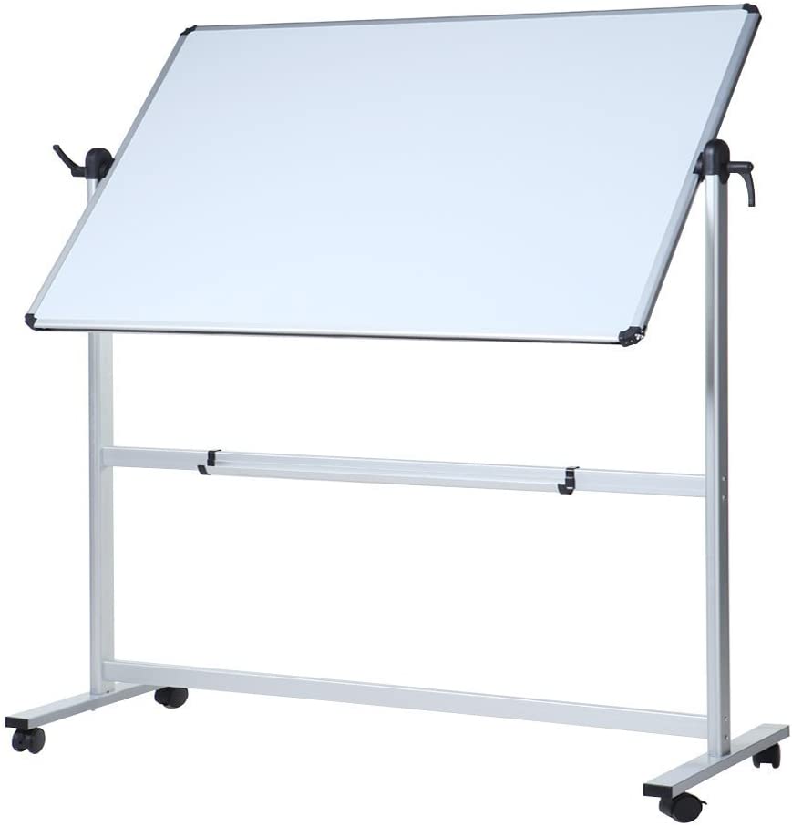 Pizarra blanca móvil magnética de doble cara Viz-pro Rm4836l