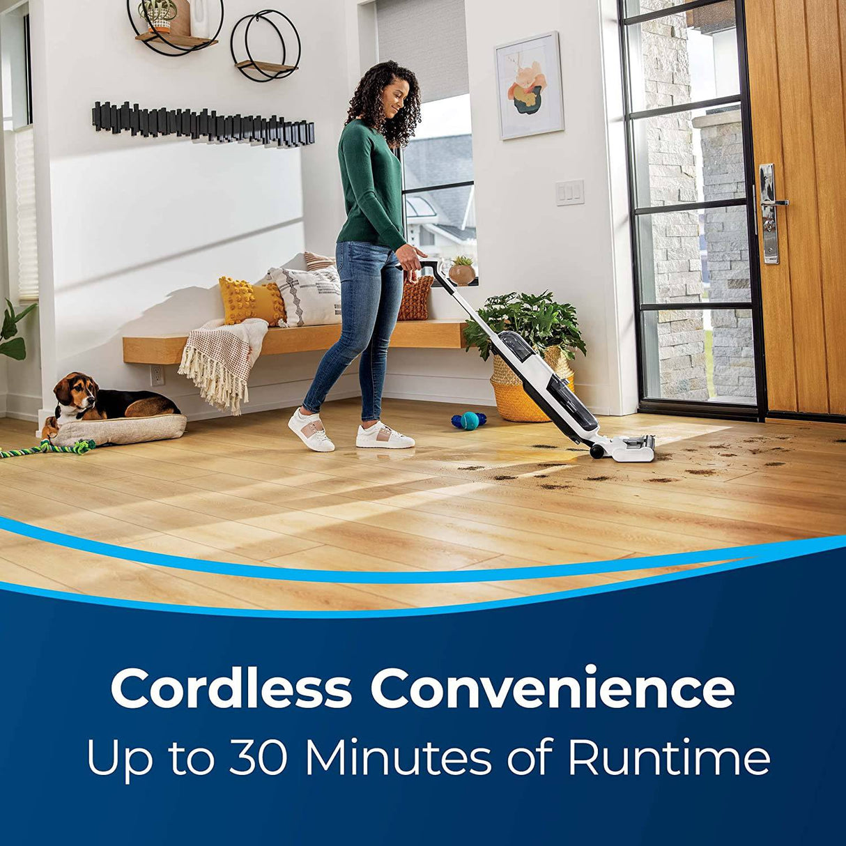 BISSELL TurboClean Hard Floors Aspiradora inalámbrica en seco y húmedo con fórmula desinfectante y ciclo de autolimpieza, 3548