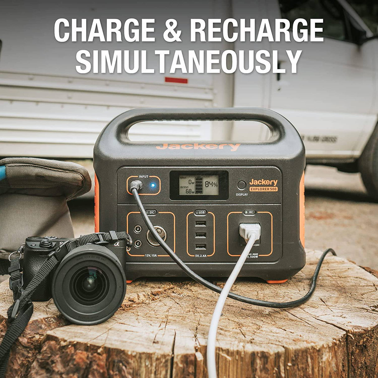 Jackery Portable Power Station Explorer 500, 518Wh Generador solar para exteriores Paquete de batería de litio móvil con salida de CA de 110 V/500 W (panel solar opcional) para viaje por carretera Camping, Aventura al aire libre - DIGVICE MX
