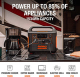 Jackery Portable Power Station Explorer 1500, generador portátil de 1534 Wh con 3 salidas de CA de 110 V/1800 W, para acampar al aire libre en RV/van, Overlanding - DIGVICE MX