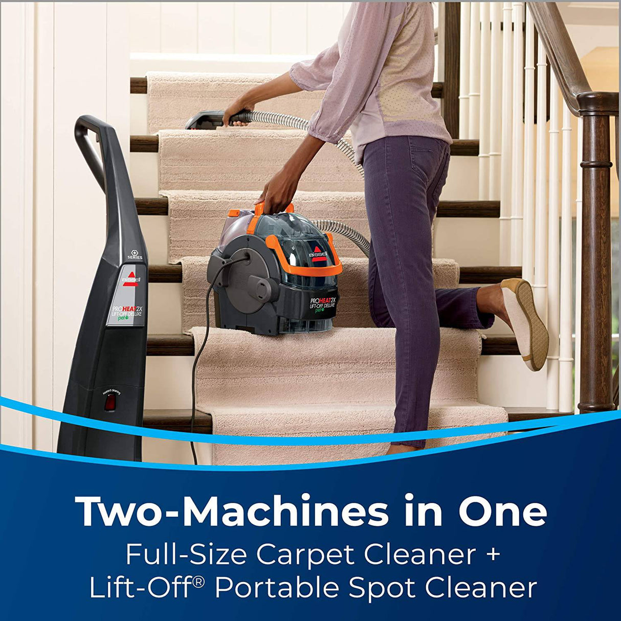 BISSELL ProHeat 2X Lift Off Pet Carpet Washer and Shampooer with Portable Spot and Stain Remover plus Upholstery Cleaner and Auto Interior Cleaner, 15651