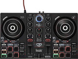 Hercules DJControl Inpulse 200 - Controlador de DJ con USB, ideal para principiantes aprendiendo a mezclar - 2 pistas con 8 pads y tarjeta de sonido - Software y tutoriales incluidos