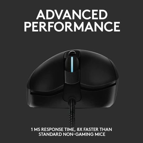 Logitech G403 Hero 25K - Ratón para juegos, Lightsync RGB, ligero 87G+10G opcional, cable trenzado, 25, 600 DPI, empuñaduras laterales de goma