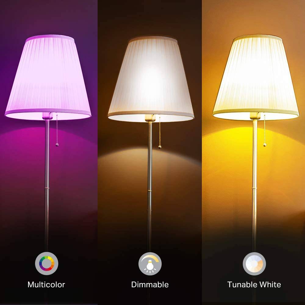 Kasa Bombillas inteligentes , bombillas WiFi inteligentes regulables que cambian a todo color compatibles con Alexa y Google Home, A19, 9 W 800 lúmenes, solo 2,4 Ghz, no requiere concentrador, paquete de 2 (KL125P2), multicolor - DIGVICE MX
