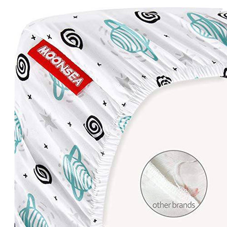 MOONSEA - Sábanas Pack and Play, 2 sábanas compatibles con Graco Pack n Play/Mini Crib, 100% microfibra suave y transpirable, Planet & Flower - DIGVICE MX