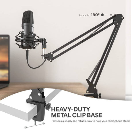 MAONO Micrófono USB, 192KHZ/24Bit Plug & Play PC Computadora Podcast Condensador Cardioide Kit de micrófono de metal con chipset de sonido profesional para grabación, juegos, canto, YouTube (AU-A04)