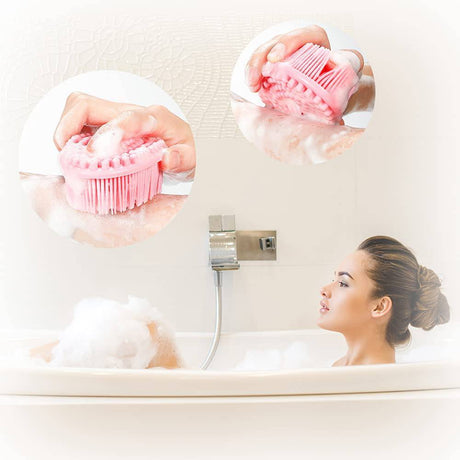 TDHDIKE - Lufa exfoliante de silicona para el cuerpo - Juego de 3 cepillos exfoliantes suaves para el baño y la ducha del cuerpo para niños sensibles, mujeres, hombres, todo tipo de piel