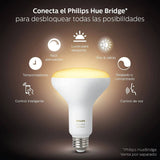 Paquete de 2 bombillas LED BR30 Philips Hue White Ambiance, compatibles con Bluetooth y Zigbee (Hue Hub opcional), latas/luces empotradas, funciona con Alexa y Google Assistant: un dispositivo certificado para humanos - DIGVICE MX