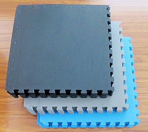 BalanceFrom Puzzle Colchoneta de ejercicios con baldosas entrelazadas de espuma EVA.  1/2" Thick, 24 Square Feet