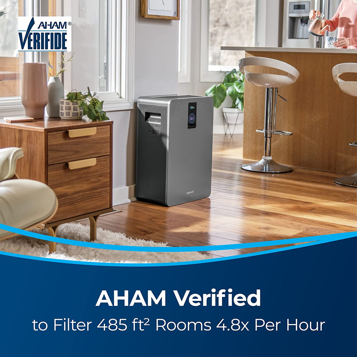 Purificador de aire profesional Bissell air400 con filtros HEPA y de carbón para habitaciones grandes 24791