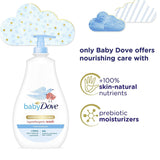 Baby Dove Sensitive Skin Care Baby Wash para el baño del bebé Hidratación rica sin lágrimas e hipoalergénico 20 oz
