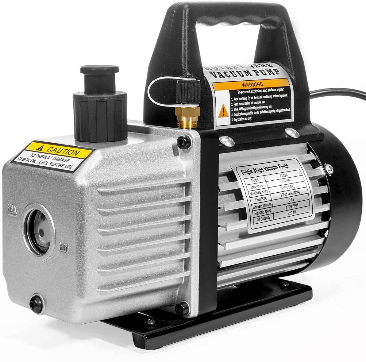 XtremepowerUS 3CFM 1/4HP Bomba de vacío de aire HVAC R134a R12 R22 R410a Kit de refrigeración de A/C Medidor de colector de CA R134 Can Tap Incluye bolsa de transporte - DIGVICE MX