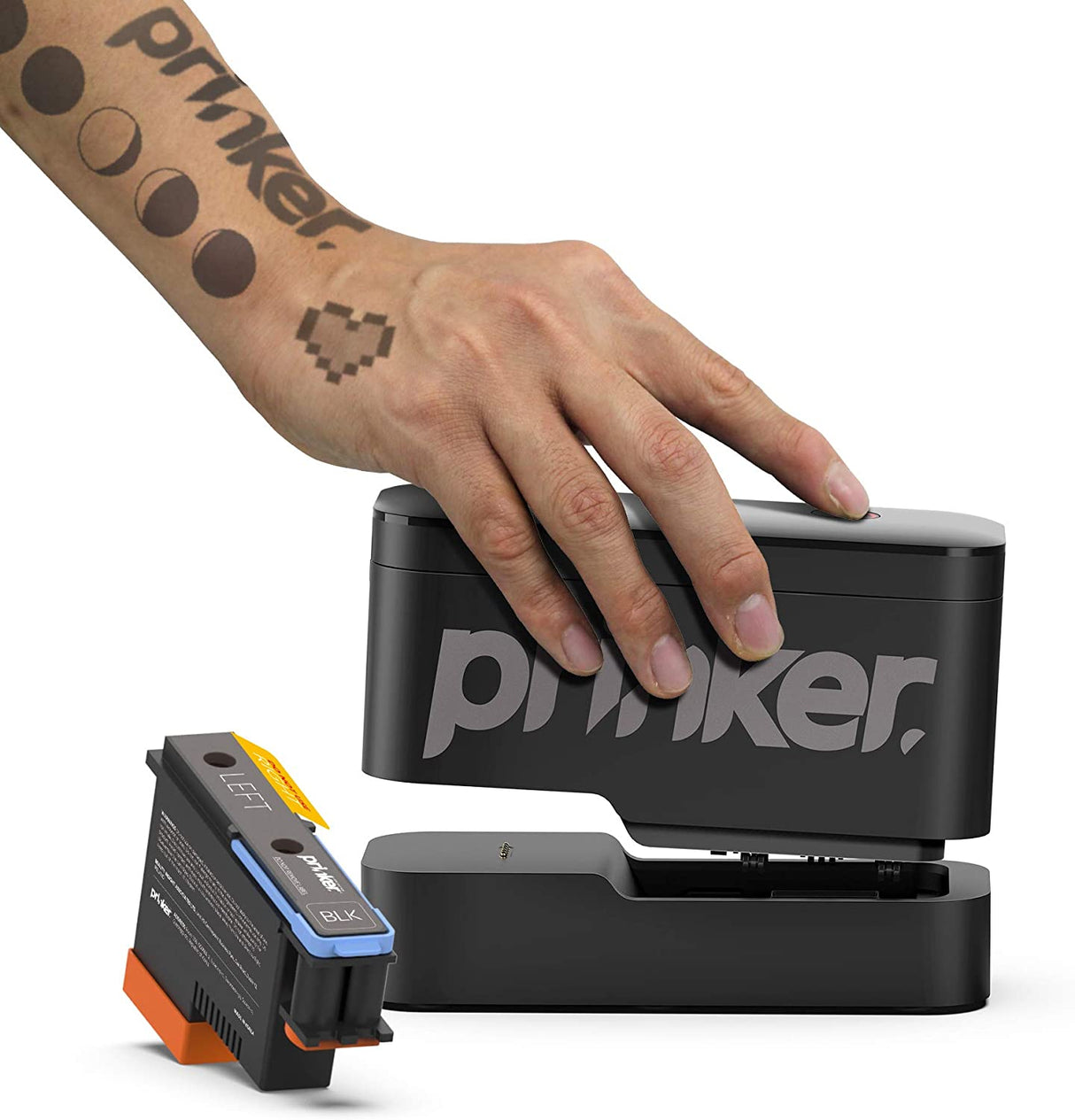 Prinker S para sus tatuajes temporales personalizados instantáneos con tinta negra cosmética premium - Compatible con dispositivos iOS y Android