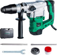 Monkey King Bar-SDS Max 120V 1500W 4200BPM Taladro percutor eléctrico rotatorio para hormigón con protección UVP contra vibraciones del usuario - Incluye kit de demolición SDS Max, cinceles planos y de punta con estuche - DIGVICE MX