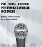 Weymic Wm58 Micrófono de instrumento de Audio Vocal dinámico de estilo clásico con sonido limpio, micrófono profesional de cuerpo de Metal