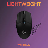 Logitech G305 LIGHTSPEED - Ratón inalámbrico para juegos, sensor Hero 12K, 12,000 DPI, liviano, 6 botones programables, 250 h de duración de la batería, memoria integrada, PC/Mac - Negro
