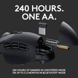 Logitech G604 LIGHTSPEED - Ratón inalámbrico para juegos con 15 controles programables, hasta 240 horas de duración de la batería, dos modos de conectividad inalámbrica, rueda de desplazamiento hiperrápida - Negro