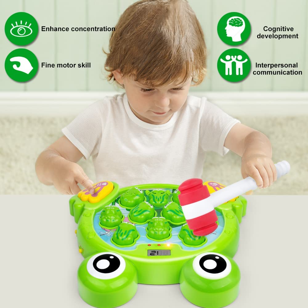 YEEBAY Juego interactivo Whack A Frog, aprendizaje, activo, juguete de desarrollo temprano - SG_B07QRRTYBL_VR3