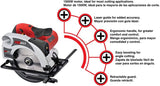 MOTORHEAD 20V ULTRA Sierra circular inalámbrica de 6-1/2 pulgadas, iones de litio, guía láser, LED, guía de corte, bisel de 0-50, batería de 2 Ah y cargador rápido, bolsa, 2 cuchillas incluidas, 24T, 40T, con sede en EE. UU. - DIGVICE MX