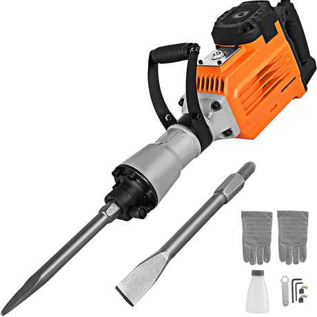 Martillo eléctrico de demolición Mophorn de 3500 W, rompedor de hormigón de alta resistencia, martillo perforador de 1400 BPM, taladros de demolición con cincel plano, cincel de punta de toro (3500 W) - DIGVICE MX