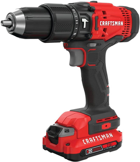 CRAFTSMAN Taladro de martillo inalámbrico de 20 V Max, batería y cargador incluido (CMCD711D1) - DIGVICE MX