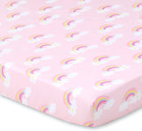 The Peanutshell Fitted Pack n Play, Playard, Mini sábanas para cuna para niñas | Juego de 2 paquetes | Unicornio rosa y arco iris - DIGVICE MX