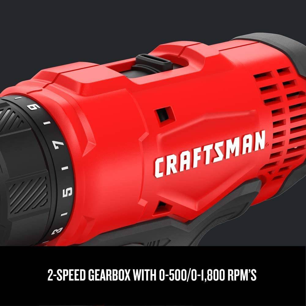 Kit de taladro/atornillador inalámbrico CRAFTSMAN V20* (CMCD701C2) - DIGVICE MX