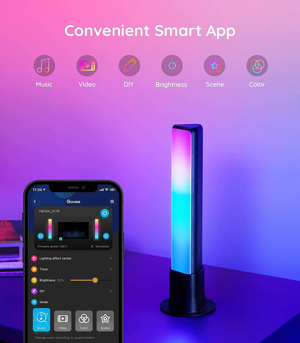 Govee LED Smart Light Bars con cámara, RGBIC Smart Backlights, Music Sync Kit funciona con Alexa y Google Assistant, 23 modos preestablecidos DreamView LED Play Light Bar para juegos de 27-45 pulgadas, PC, TV, habitación - DIGVICE MX