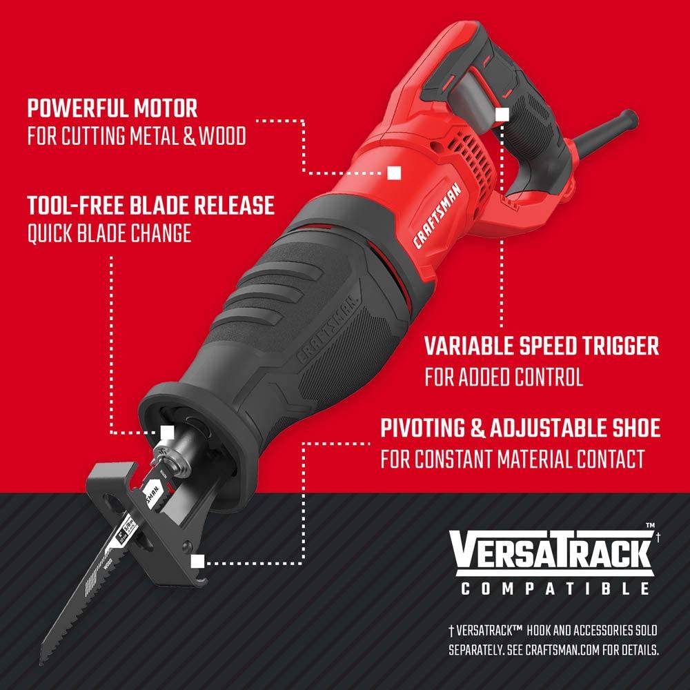 Sierra de vaivén CRAFTSMAN, 7.5 amperios, con cable (CMES300) - DIGVICE MX